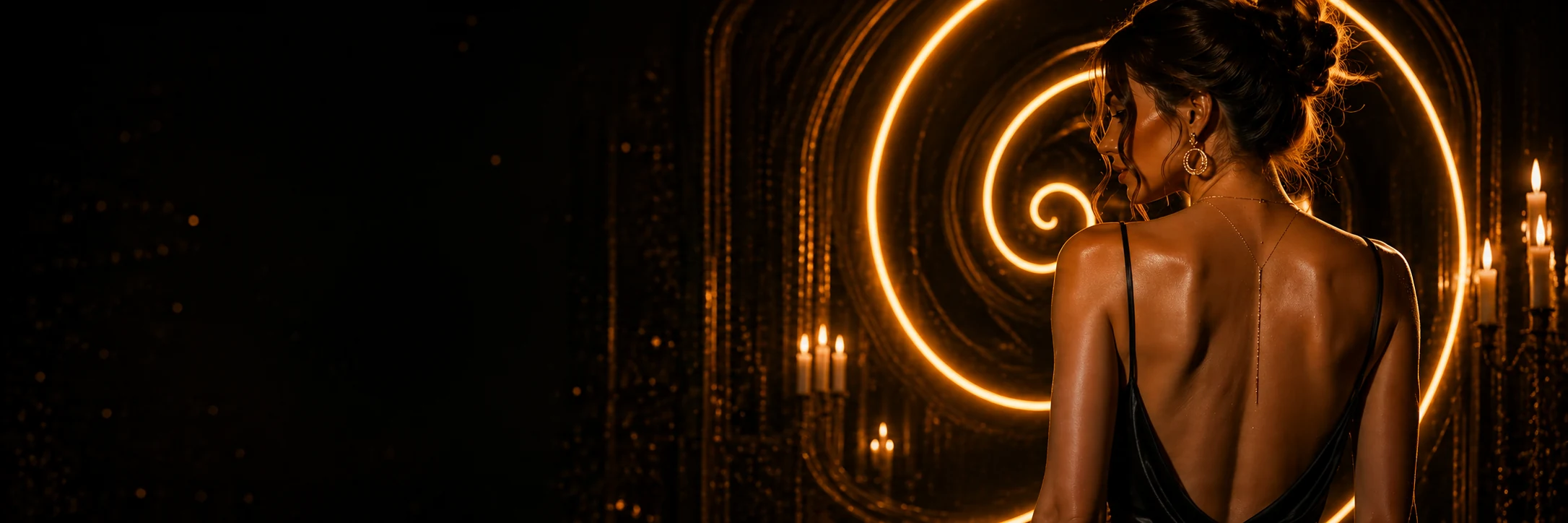 Robe dos nu noire Spiralée Paris — silhouette de soirée
